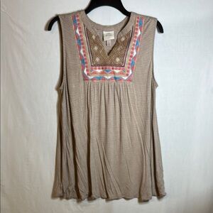 Knox Rose Brown Relaxed Embellished Tunic